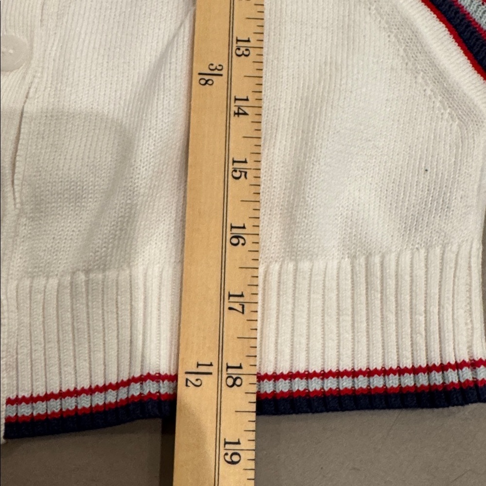Anthropologie Maeve Puff-Sleeve Inset-Graphic Cardigan Sweater, Sz MP, NWT - Picture 12 of 12